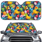 Aloha Tropical Fruits Pattern Print Car Windshield Sun Shade