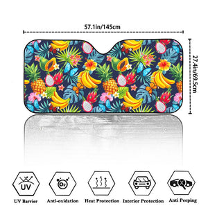 Aloha Tropical Fruits Pattern Print Car Windshield Sun Shade