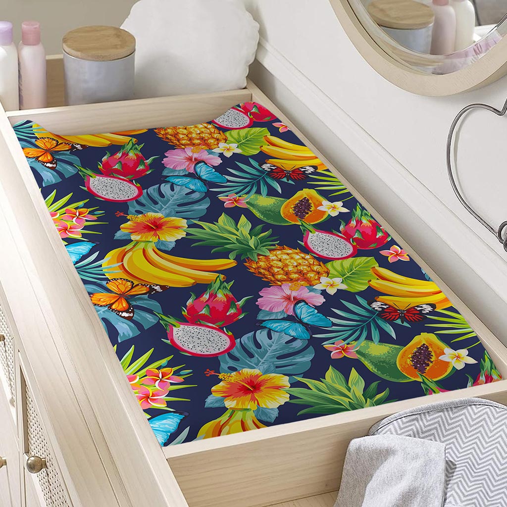 Aloha Tropical Fruits Pattern Print Changing Pad Cover