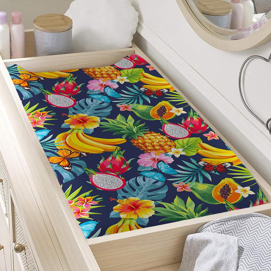 Aloha Tropical Fruits Pattern Print Changing Pad Cover