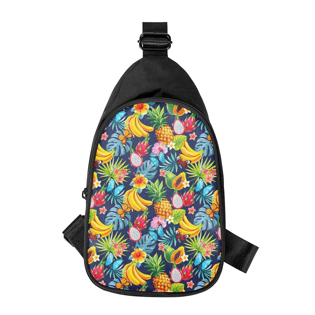 Aloha Tropical Fruits Pattern Print Chest Bag
