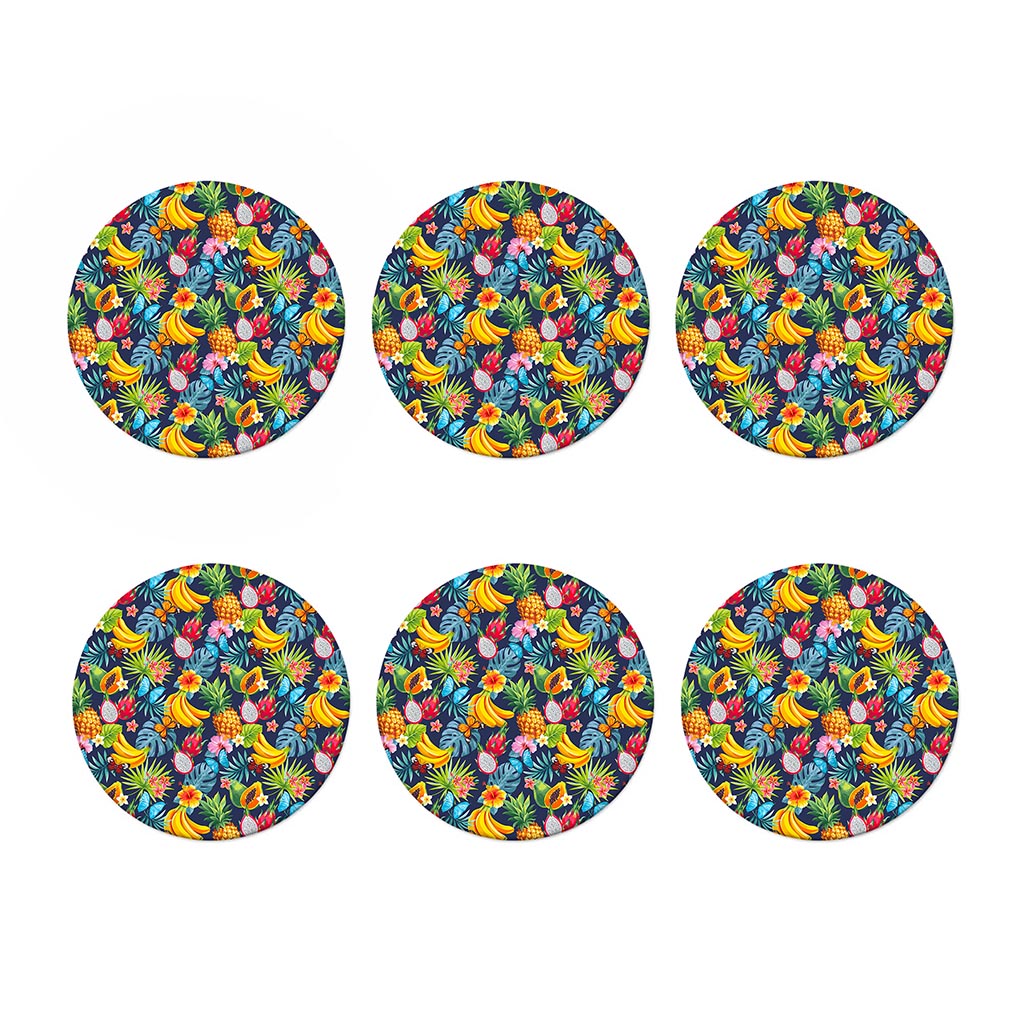 Aloha Tropical Fruits Pattern Print Coaster Set