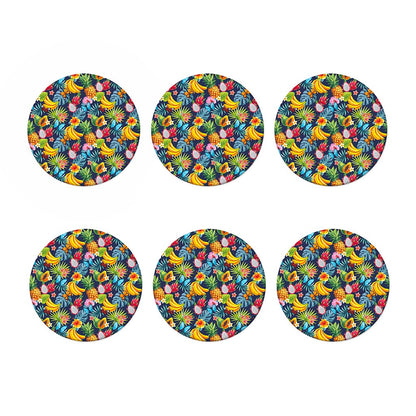 Aloha Tropical Fruits Pattern Print Coaster Set