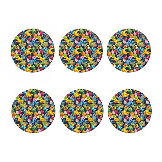 Aloha Tropical Fruits Pattern Print Coaster Set