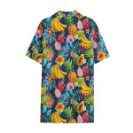 Aloha Tropical Fruits Pattern Print Cotton Hawaiian Shirt