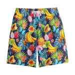 Aloha Tropical Fruits Pattern Print Cotton Shorts