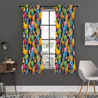 Aloha Tropical Fruits Pattern Print Curtain