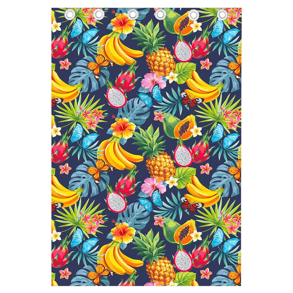 Aloha Tropical Fruits Pattern Print Curtain