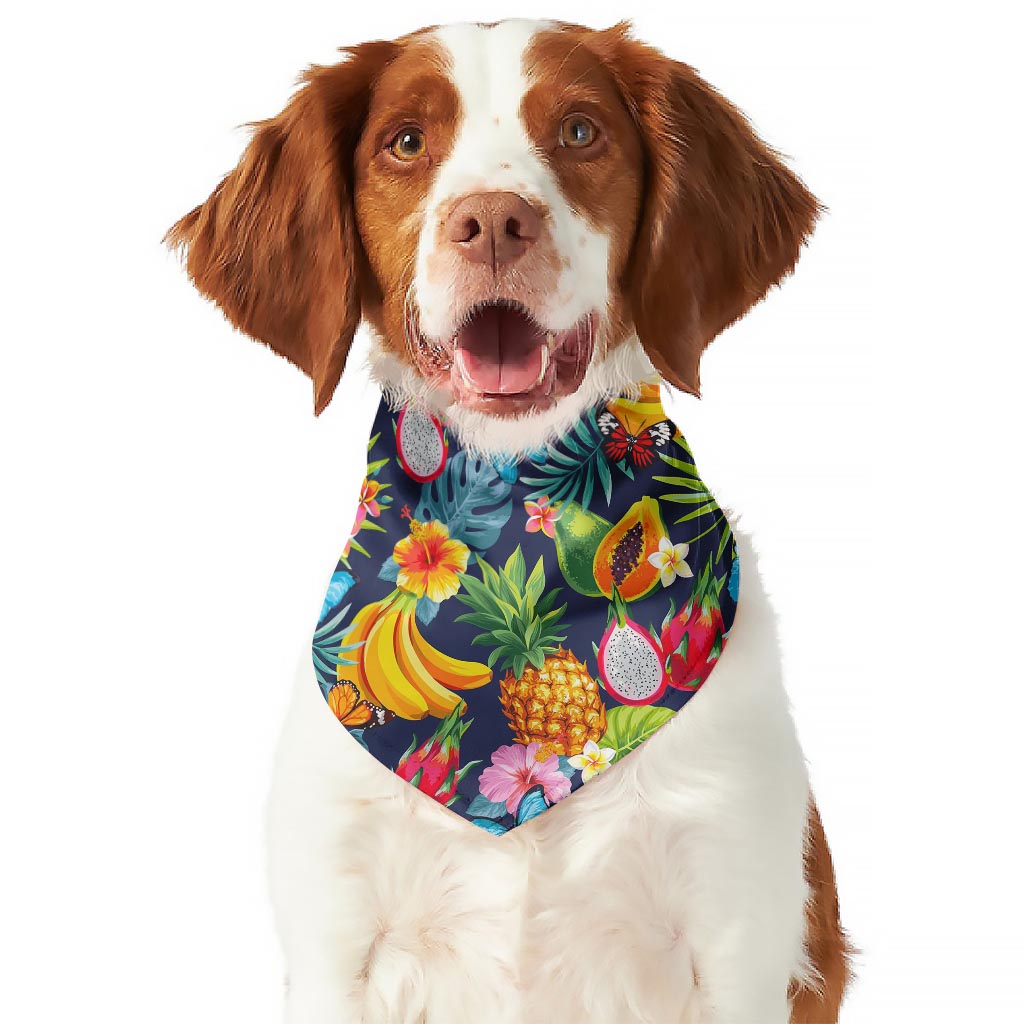 Aloha Tropical Fruits Pattern Print Dog Bandana