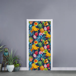 Aloha Tropical Fruits Pattern Print Door Sticker