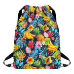 Aloha Tropical Fruits Pattern Print Drawstring Backpack