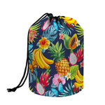 Aloha Tropical Fruits Pattern Print Drawstring Makeup Bag