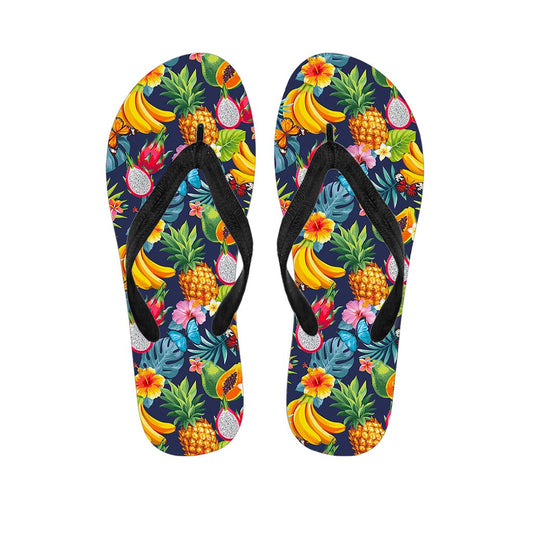 Aloha Tropical Fruits Pattern Print Flip Flops