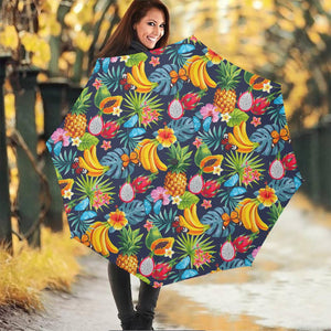Aloha Tropical Fruits Pattern Print Foldable Umbrella