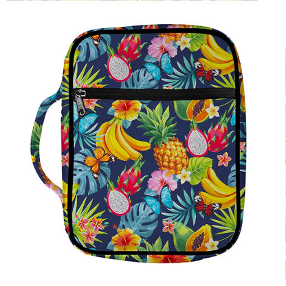 Aloha Tropical Fruits Pattern Print Front Pocket Bible Bag