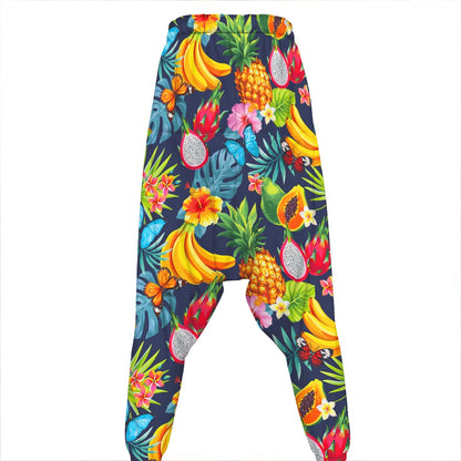 Aloha Tropical Fruits Pattern Print Hammer Pants