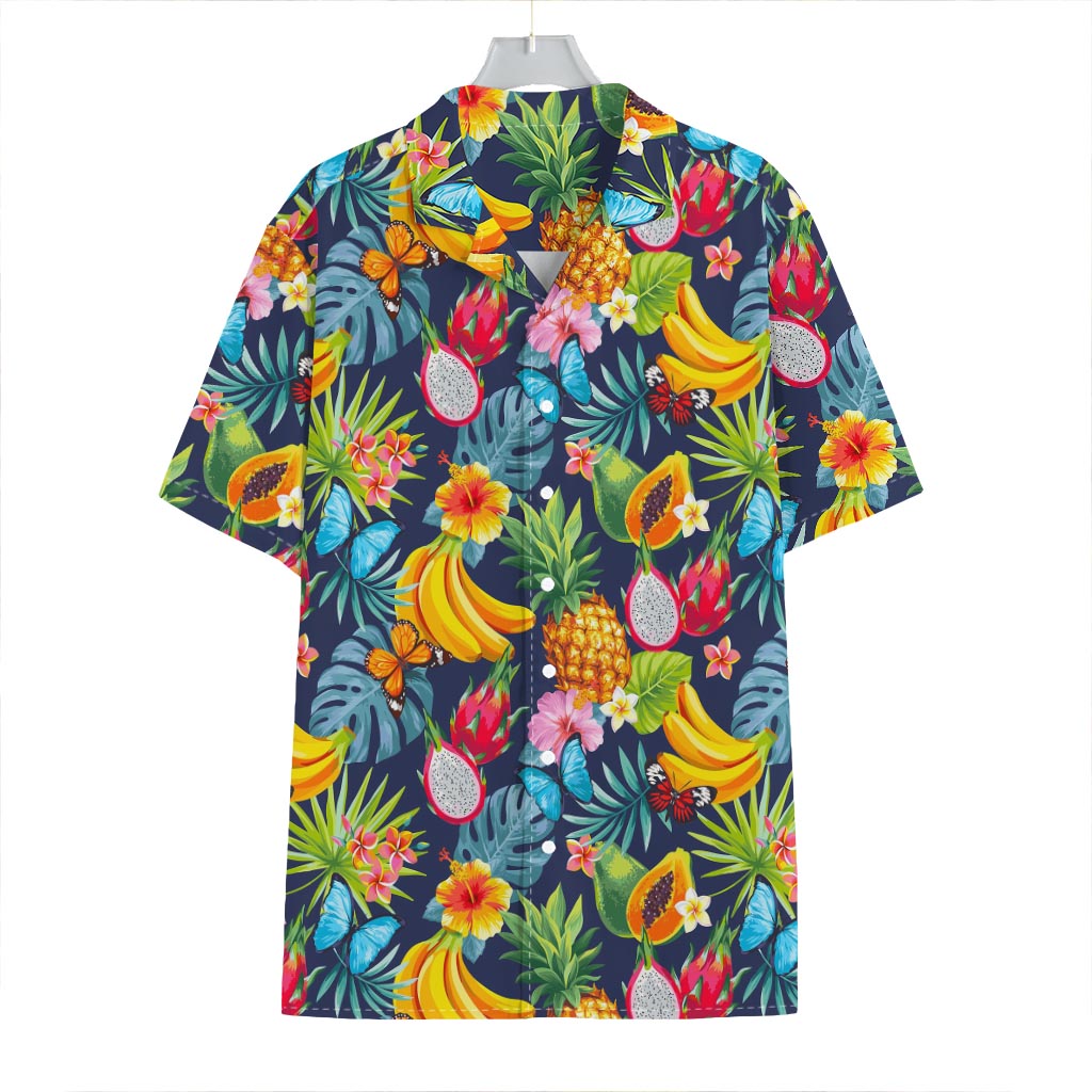 Aloha Tropical Fruits Pattern Print Hawaiian Shirt