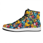 Aloha Tropical Fruits Pattern Print High Top Leather Sneakers