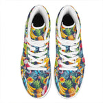 Aloha Tropical Fruits Pattern Print High Top Leather Sneakers