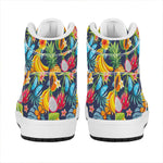 Aloha Tropical Fruits Pattern Print High Top Leather Sneakers