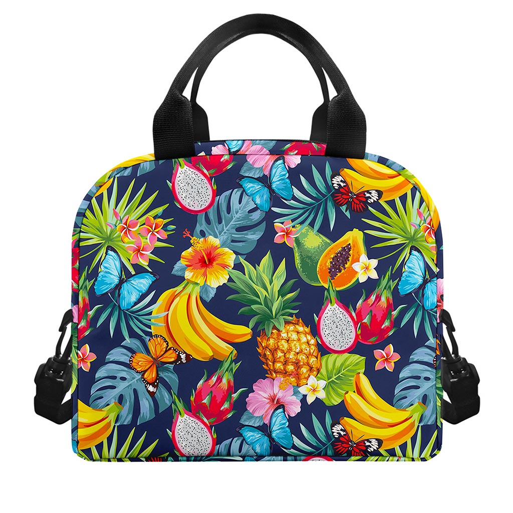 Aloha Tropical Fruits Pattern Print Insulated Lunch Bag