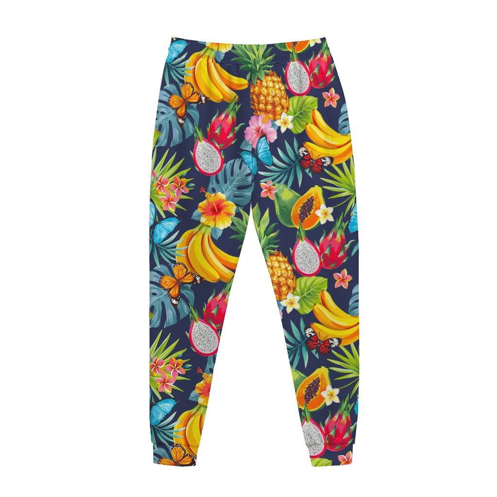 Aloha Tropical Fruits Pattern Print Jogger Pants