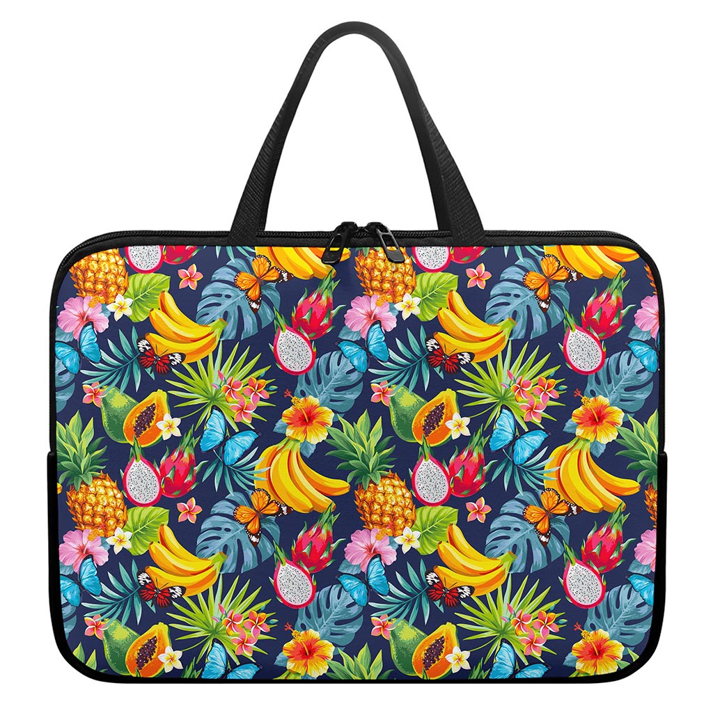 Aloha Tropical Fruits Pattern Print Laptop Sleeve With Handle