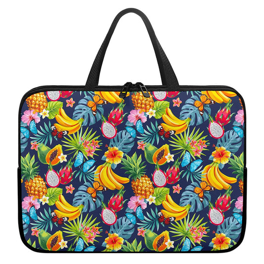 Aloha Tropical Fruits Pattern Print Laptop Sleeve With Handle