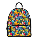 Aloha Tropical Fruits Pattern Print Leather Backpack