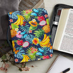 Aloha Tropical Fruits Pattern Print Leather Bible Cover