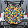 Aloha Tropical Fruits Pattern Print Leather Spare Tire Cover