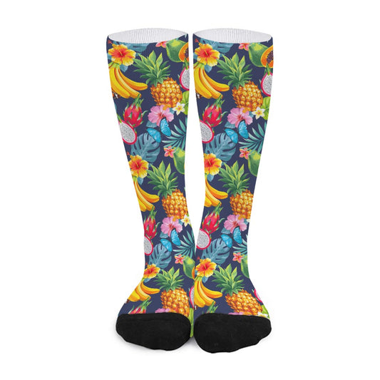 Aloha Tropical Fruits Pattern Print Long Socks
