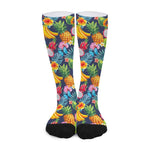 Aloha Tropical Fruits Pattern Print Long Socks