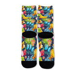 Aloha Tropical Fruits Pattern Print Long Socks
