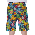 Aloha Tropical Fruits Pattern Print Men's Beach Shorts