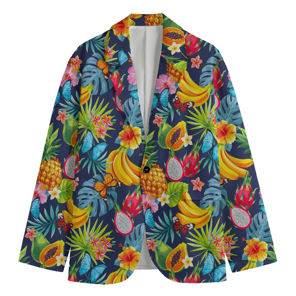 Aloha Tropical Fruits Pattern Print Men's Blazer