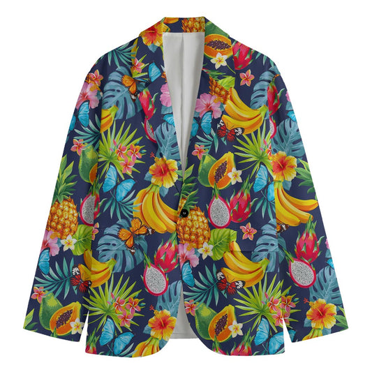 Aloha Tropical Fruits Pattern Print Men's Blazer