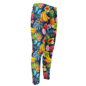 Aloha Tropical Fruits Pattern Print Men's Compression Pants