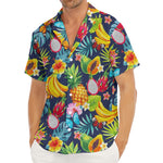 Aloha Tropical Fruits Pattern Print Men's Deep V-Neck Shirt