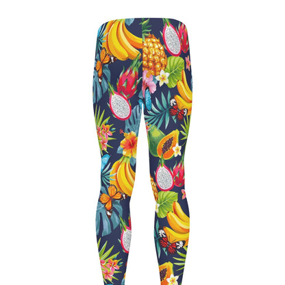Aloha Tropical Fruits Pattern Print Men's leggings