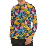 Aloha Tropical Fruits Pattern Print Men's Long Sleeve Rash Guard