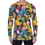 Aloha Tropical Fruits Pattern Print Men's Long Sleeve T-Shirt