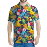 Aloha Tropical Fruits Pattern Print Men's Polo Shirt