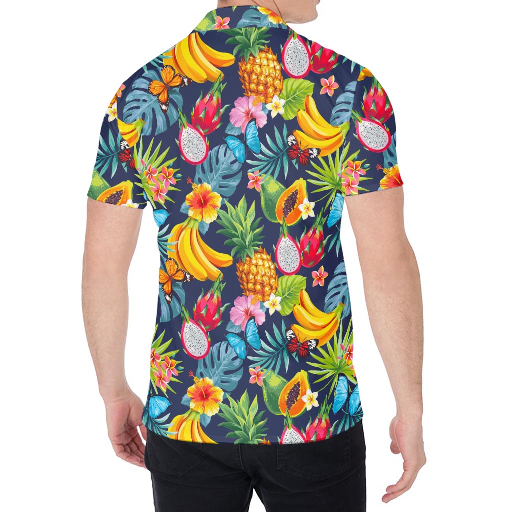 Aloha Tropical Fruits Pattern Print Men's Shirt