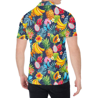 Aloha Tropical Fruits Pattern Print Men's Shirt