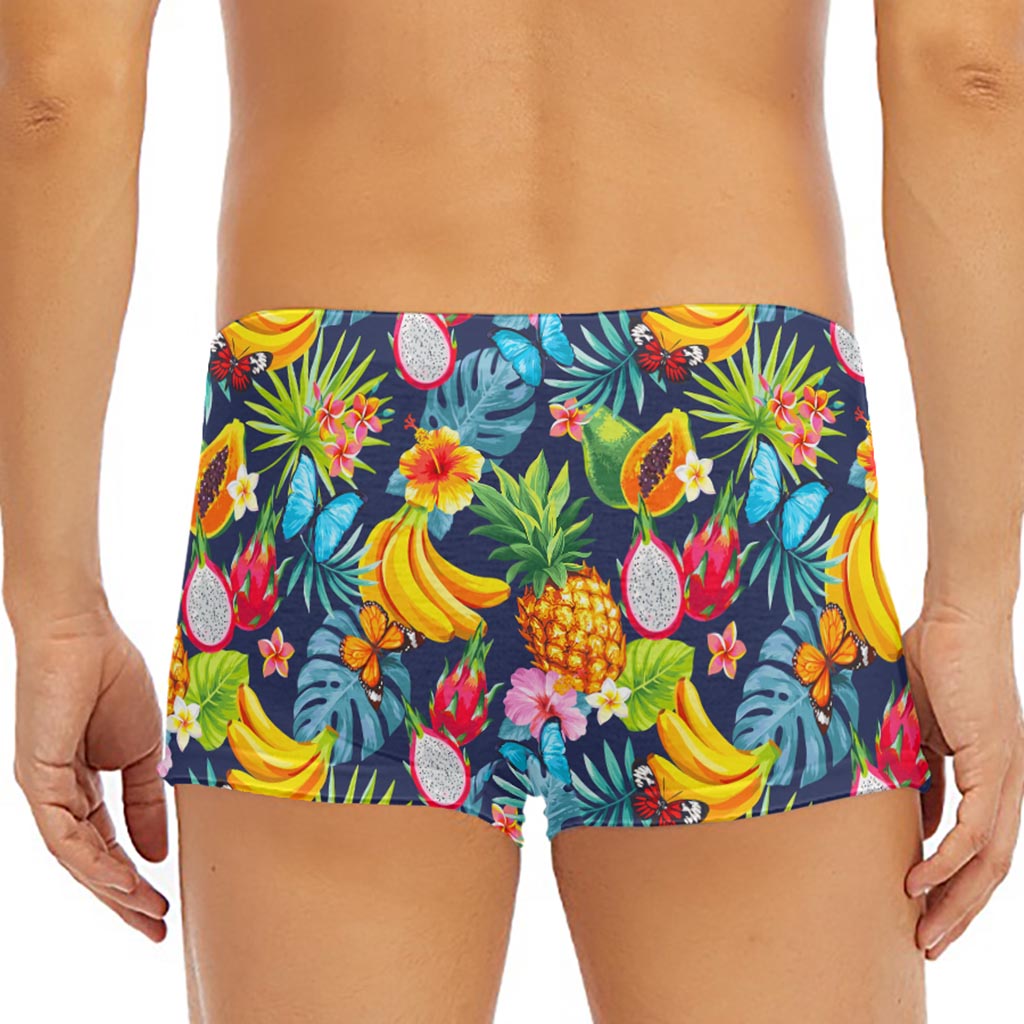 Aloha Tropical Fruits Pattern Print Men's Short Boxer Briefs