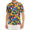 Aloha Tropical Fruits Pattern Print Men's Short Sleeve Rash Guard