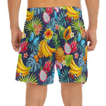 Aloha Tropical Fruits Pattern Print Men's Split Running Shorts
