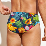 Aloha Tropical Fruits Pattern Print Men's Swim Briefs