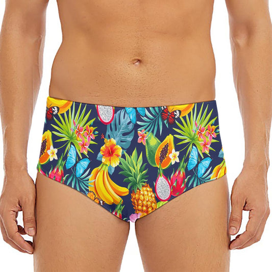 Aloha Tropical Fruits Pattern Print Men's Triangle Swim Briefs